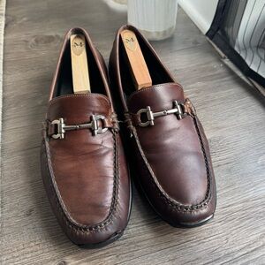 Martin Dingman Leather Horse Bit Loafers